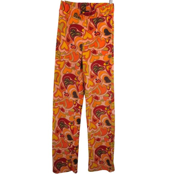 Urban Outfitters NGOrder Groovy Heart Print Velour Pant XS - Picture 5 of 9